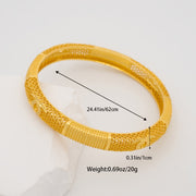 Set of Four Gold Tone Alloy Bangles for Women Wedding Jewelry