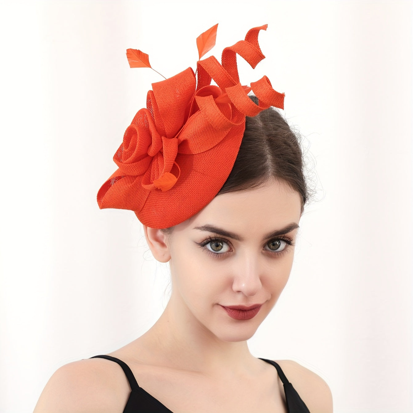 Ayollar uchun vintage linen yuqori qalpoq va sun'iy mo'ynali soch aksessuari