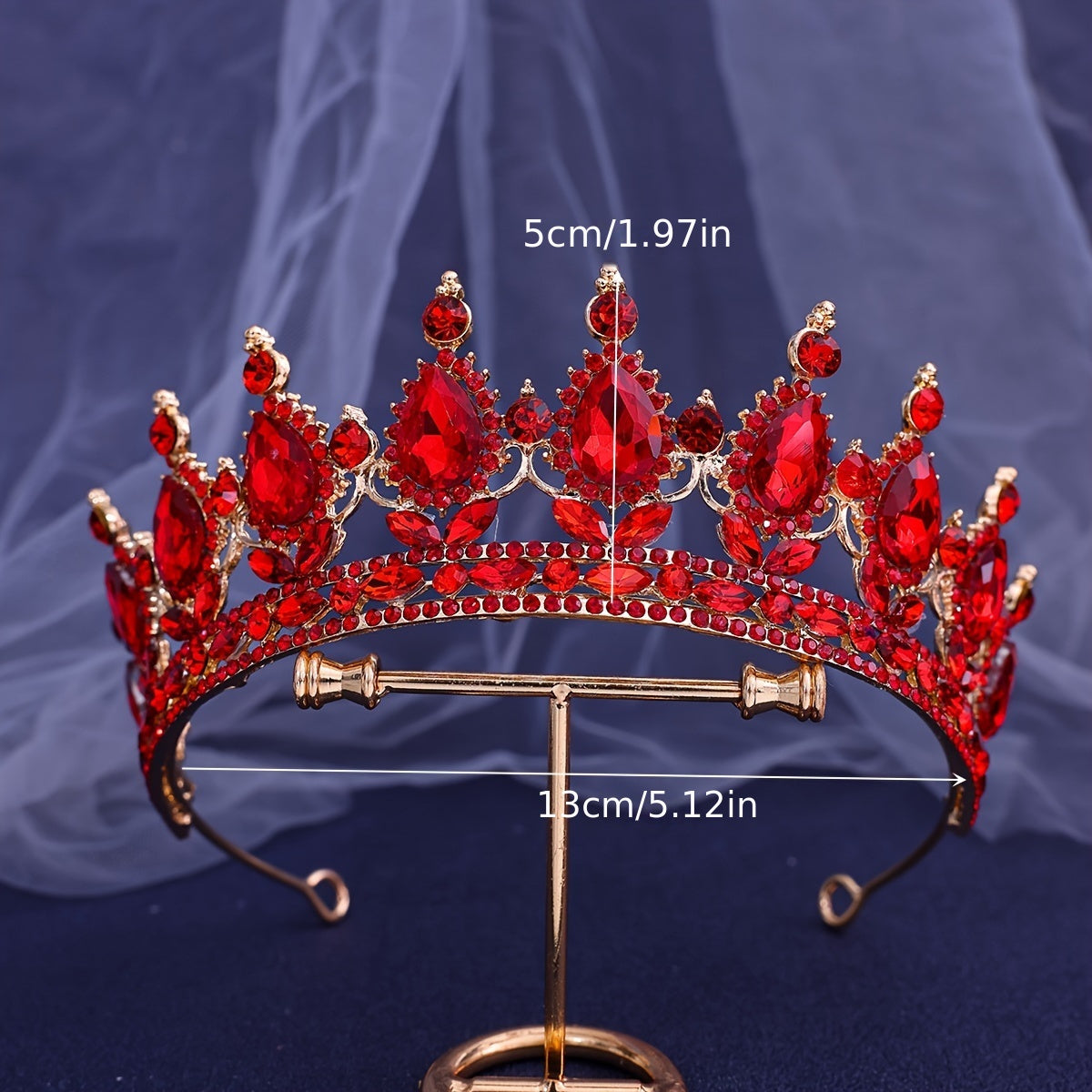 Women Girls Baroque Style Crown Tiara with Rhinestones for Parties and Dress Up