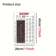 Guitar Fretboard Poster with Chord and Note Stickers for Beginners