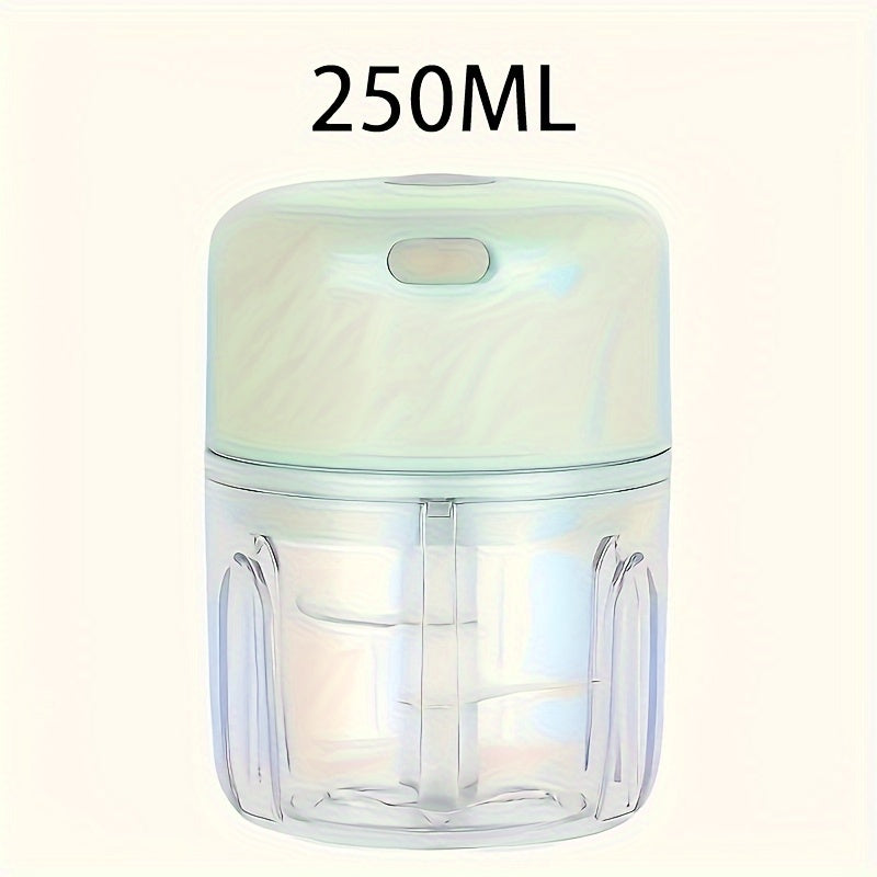 250ml USB qayta tiklanadigan elektr sarimsoq maydalagich, qo'shimchalar va tozalash cho'tkasi bilan