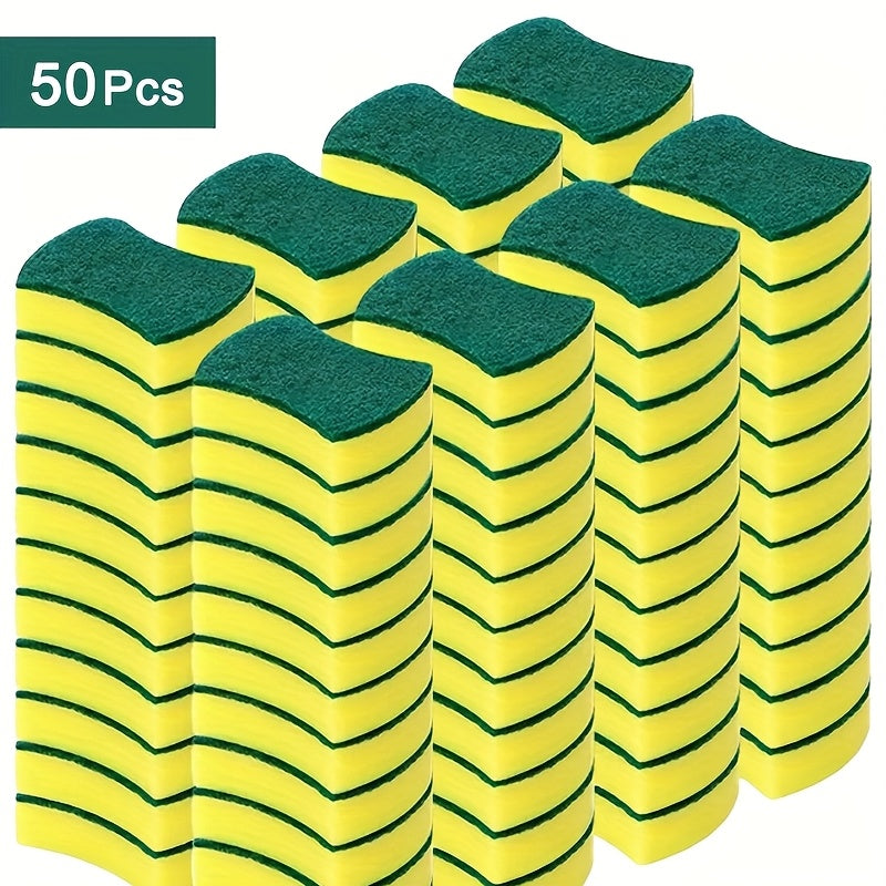50-100 Durable Double-Sided Cleaning Sponges for Kitchen and Home