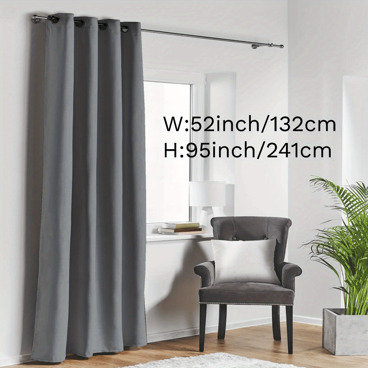 Blackout Curtain with Loop for Bedroom and Living Room Heat Insulation Noise Reduction 180g