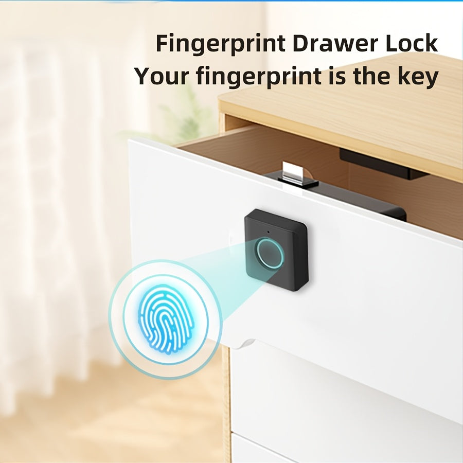 ABS Fingerprint Drawer Lock for Cabinets with Easy Installation Battery Operated
