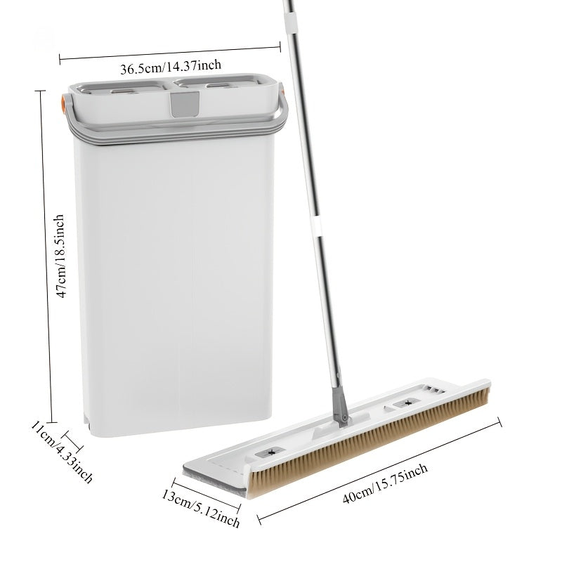 Modern Home Mop and Bucket Set with Self-Cleaning System, 40cm Floor Mop