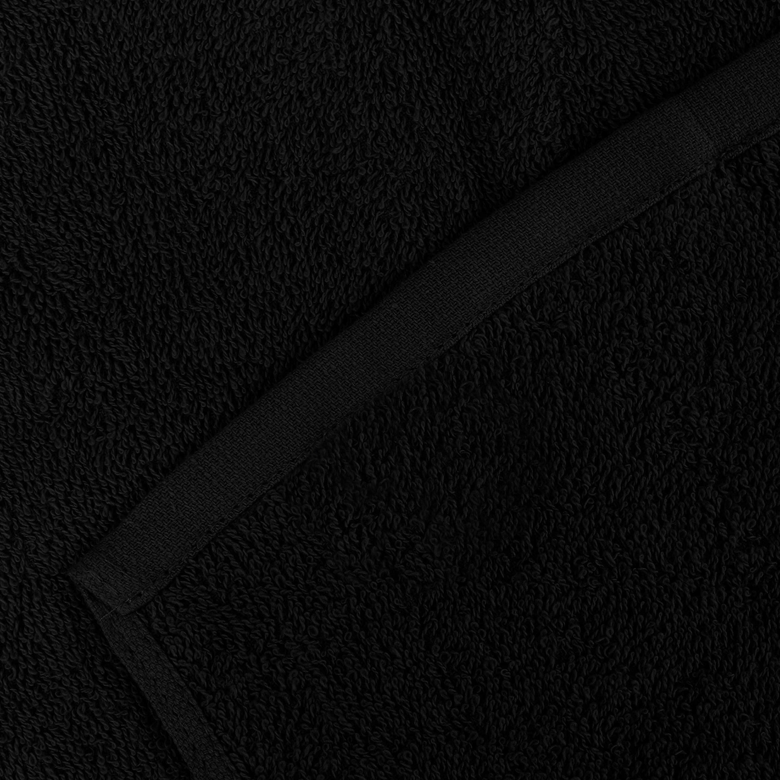 6/12 Pack Cotton Wash Cloths Square Soft Absorbent Towels Black 30.48cm