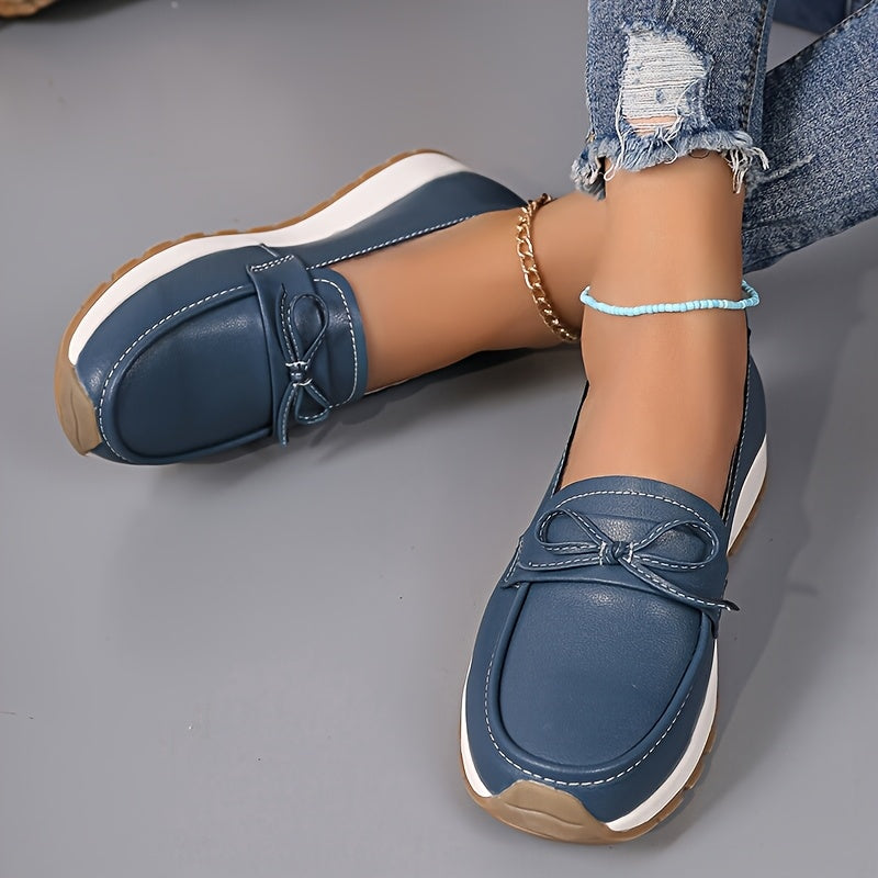 Women Slip-On Loafers Casual Shoes Non-Slip TPR Sole All-Season Black Pink Navy Blue White