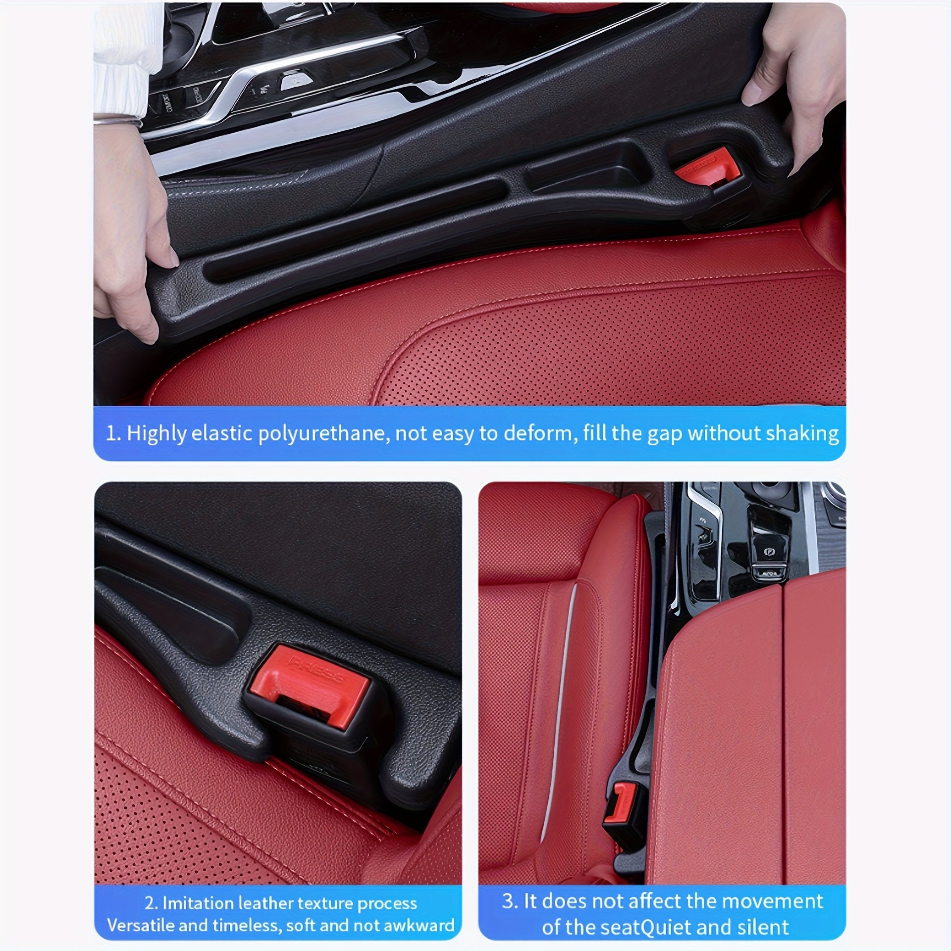 2PCS Car Seat Gap Filler Strip Organizer Storage Box Multi-Functional Tidy