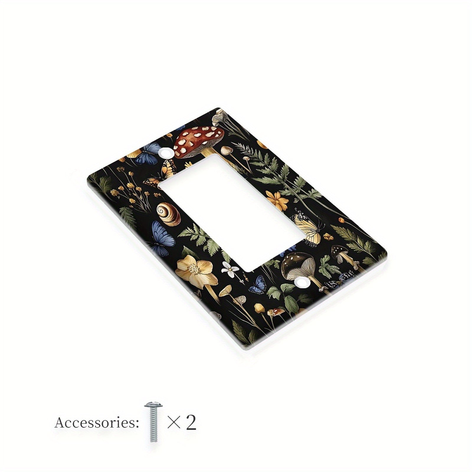 Mushroom Wall Plate for Bedroom and Kitchen Single or Dual Gang Power Outlet Cover