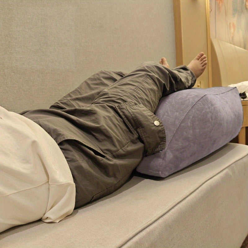Inflatable Leg Pillow with Flocked Backrest for Camping and Relaxation
