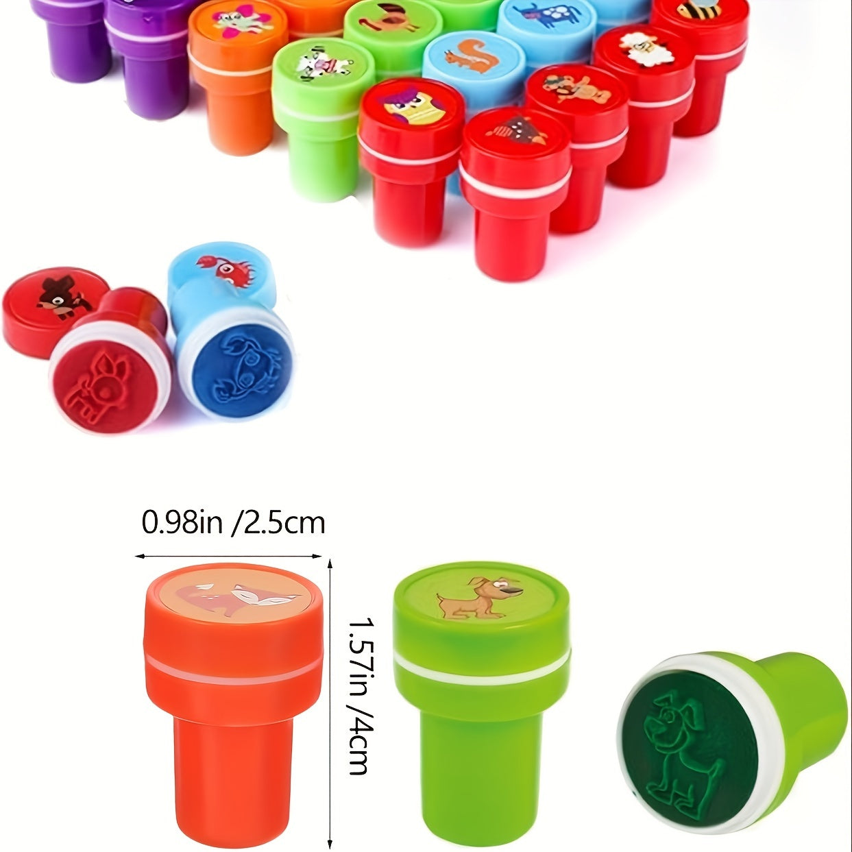 Assorted Animal Stampers for Teachers, Self-Inking, 26 Pack, Multi-Color