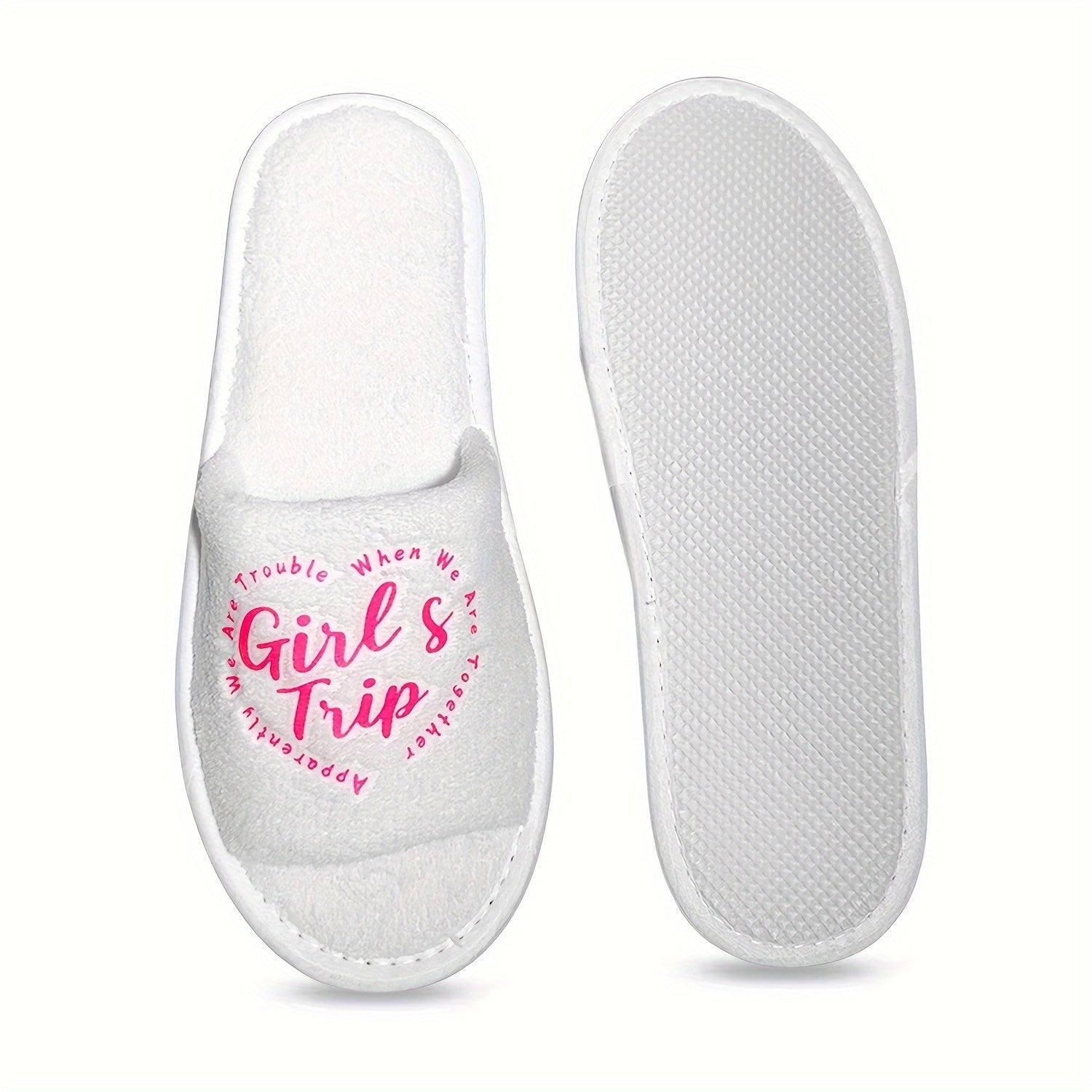 Women's Printed Slippers Lightweight Open Toe Slides Indoor Home Shoes