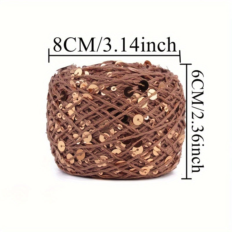 50g Sequin Cotton Yarn 3mm 6mm for Hand Sewing Crafts in Vibrant Colors