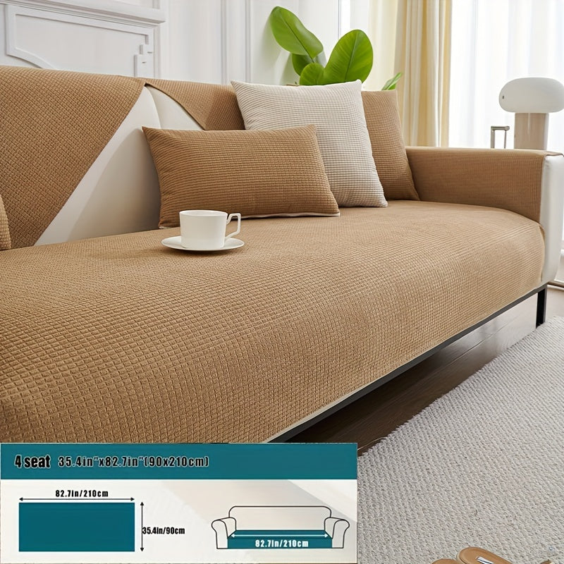 Water-Resistant Non-Slip Velvet Sofa Cover for Armchairs, Loveseats, and Sectionals