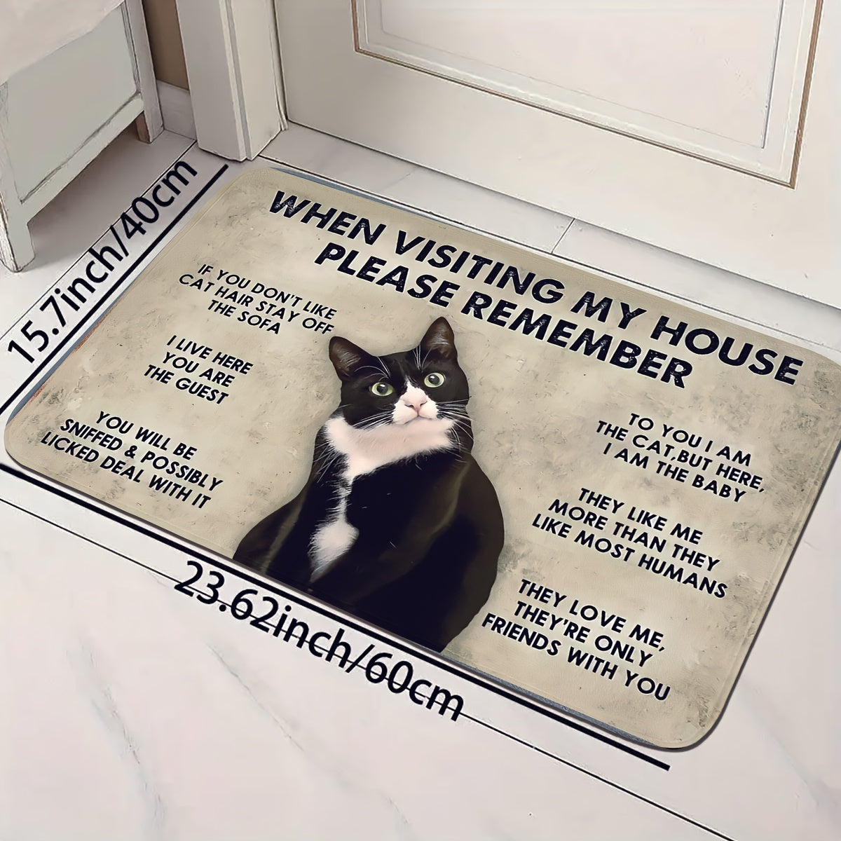 Коврик для кошек из полиэстера с нескользящей поверхностью, моющийся, для входа, ванной, коридора, мягкий вязаный