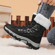 Women's High-Top Boots Slip-On Low Block Heel Round Toe PU Breathable Fabric EVA All-Season Casual