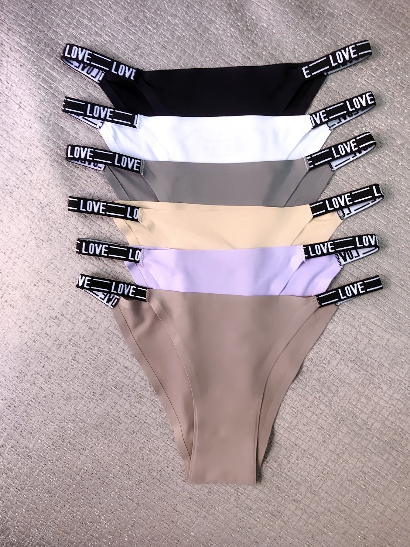 Women Seamless Thong Panties 6-Pack Breathable Nylon Comfortable Underwear