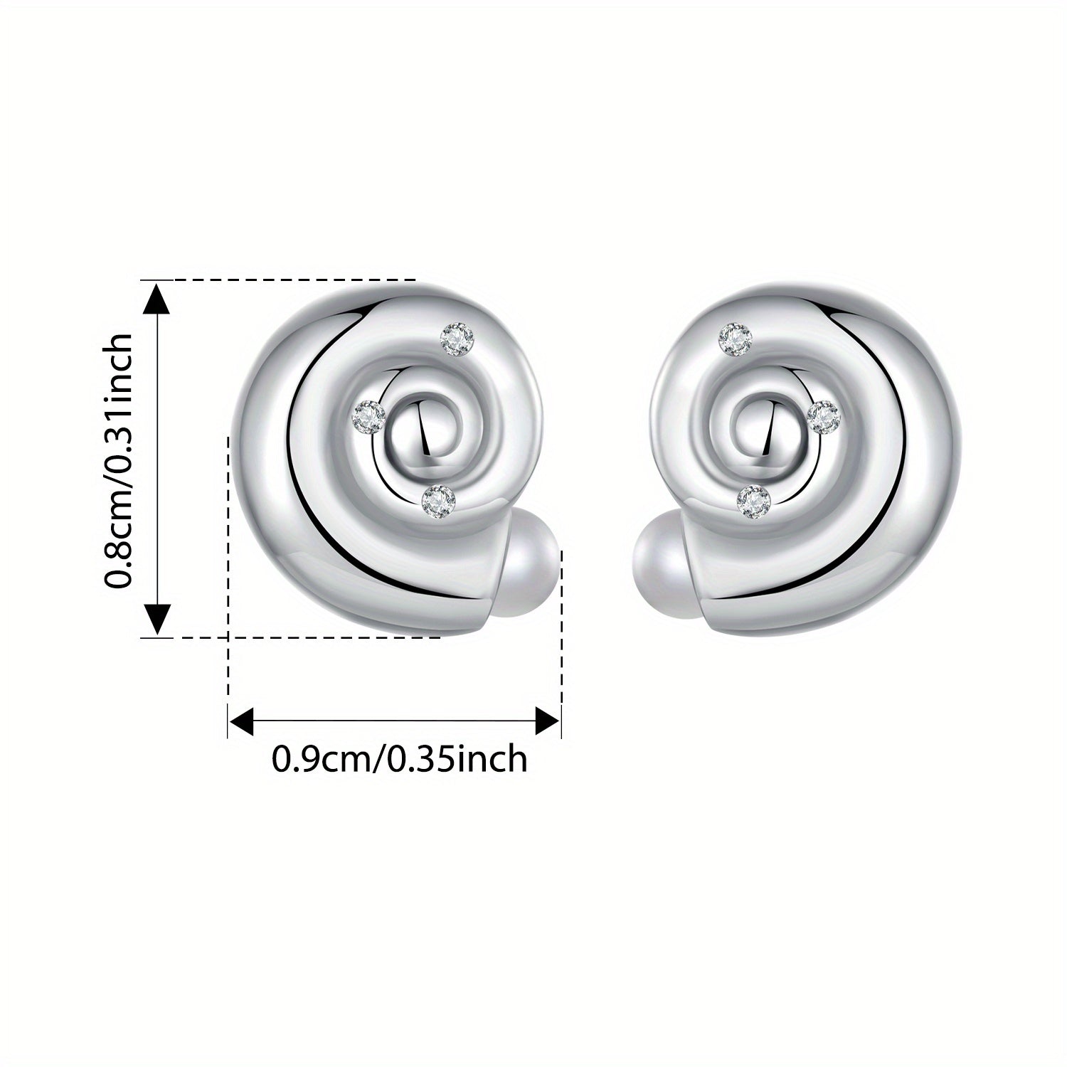 Women’s Seashell Stud Earrings Hypoallergenic 925 Silver Faux Pearl Inlay