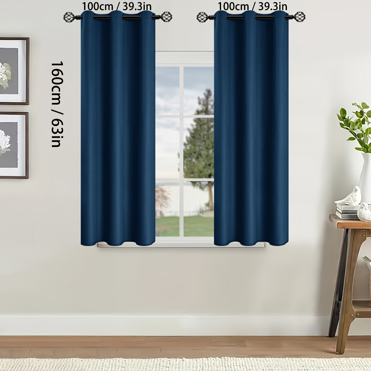 Blackout Curtains for Bedroom and Living Room, UV Protection, Easy Slide
