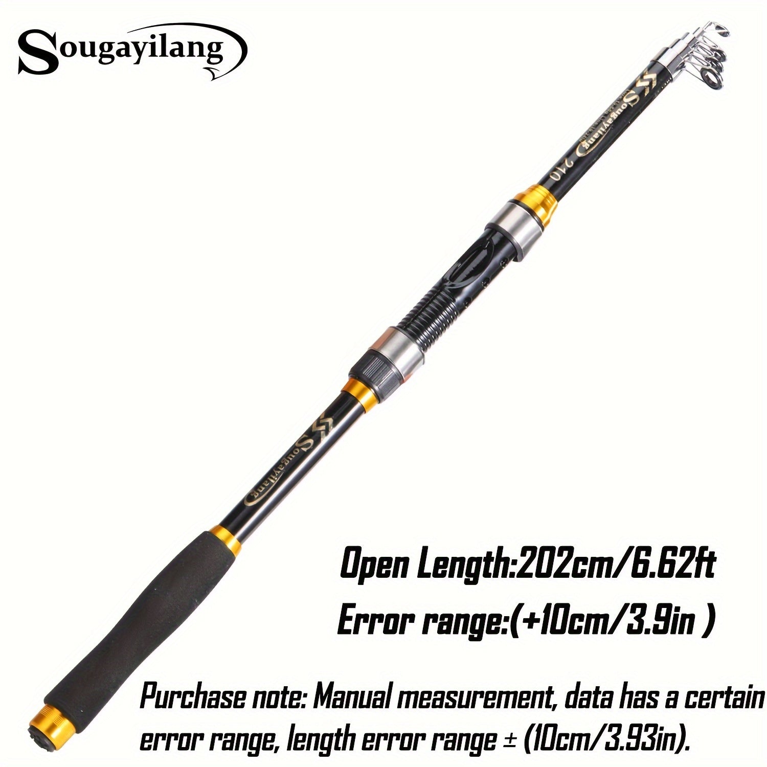 Telescopic Fishing Rod 1.8-3.3M Fiberglass Saltwater Bait Spinning Medium Action