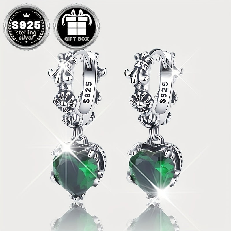 Chic va murakkab gippoallergen yurak shaklidagi iris gullari bilaguzuklari 925 sterling kumushdan tayyorlangan (taxminan 6.9g og'irlikda)