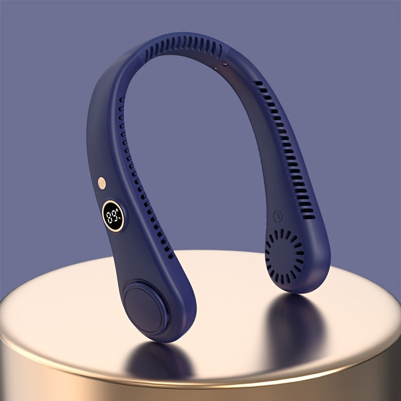 Rechargeable Bladeless Neck Fan with 5-Speed Cooling Hands-Free Outdoor Use