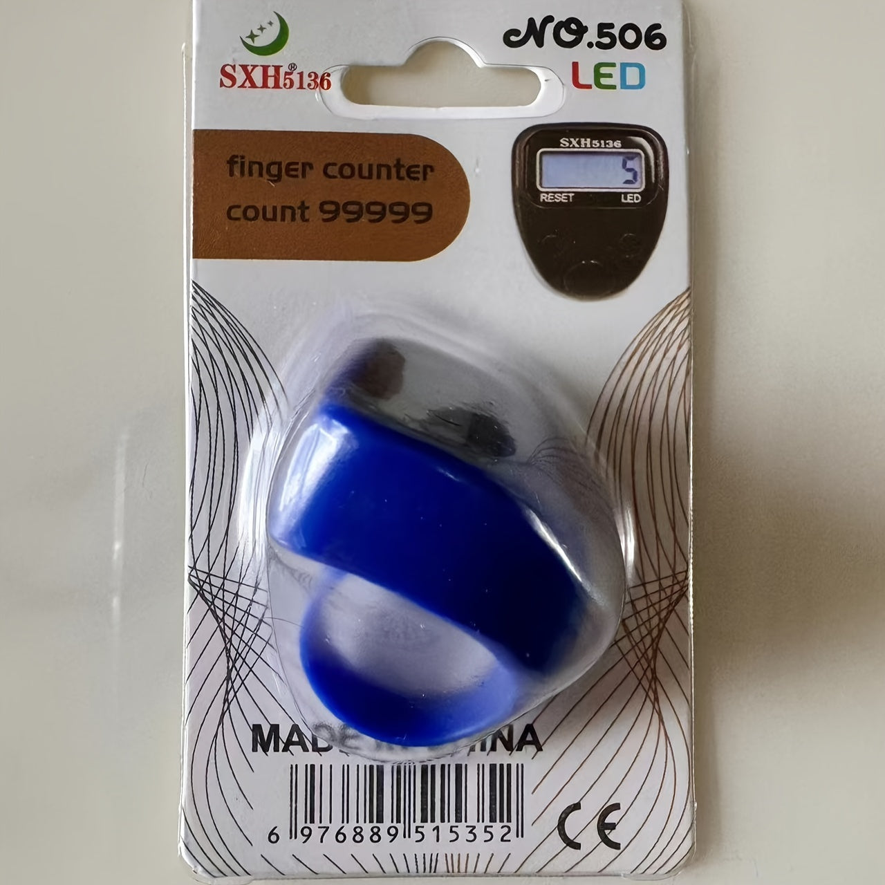 LED Electronic Counter with Tasbih Prayer Beads Digital Counter for Knitting and Counting Blue LCD Display