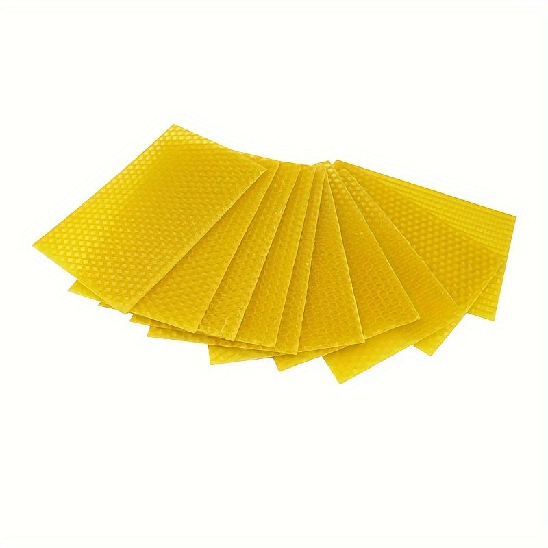 10 láminas de cera de abejas natural para colmenas, para apicultura, fabricación de velas y encerado de suelos