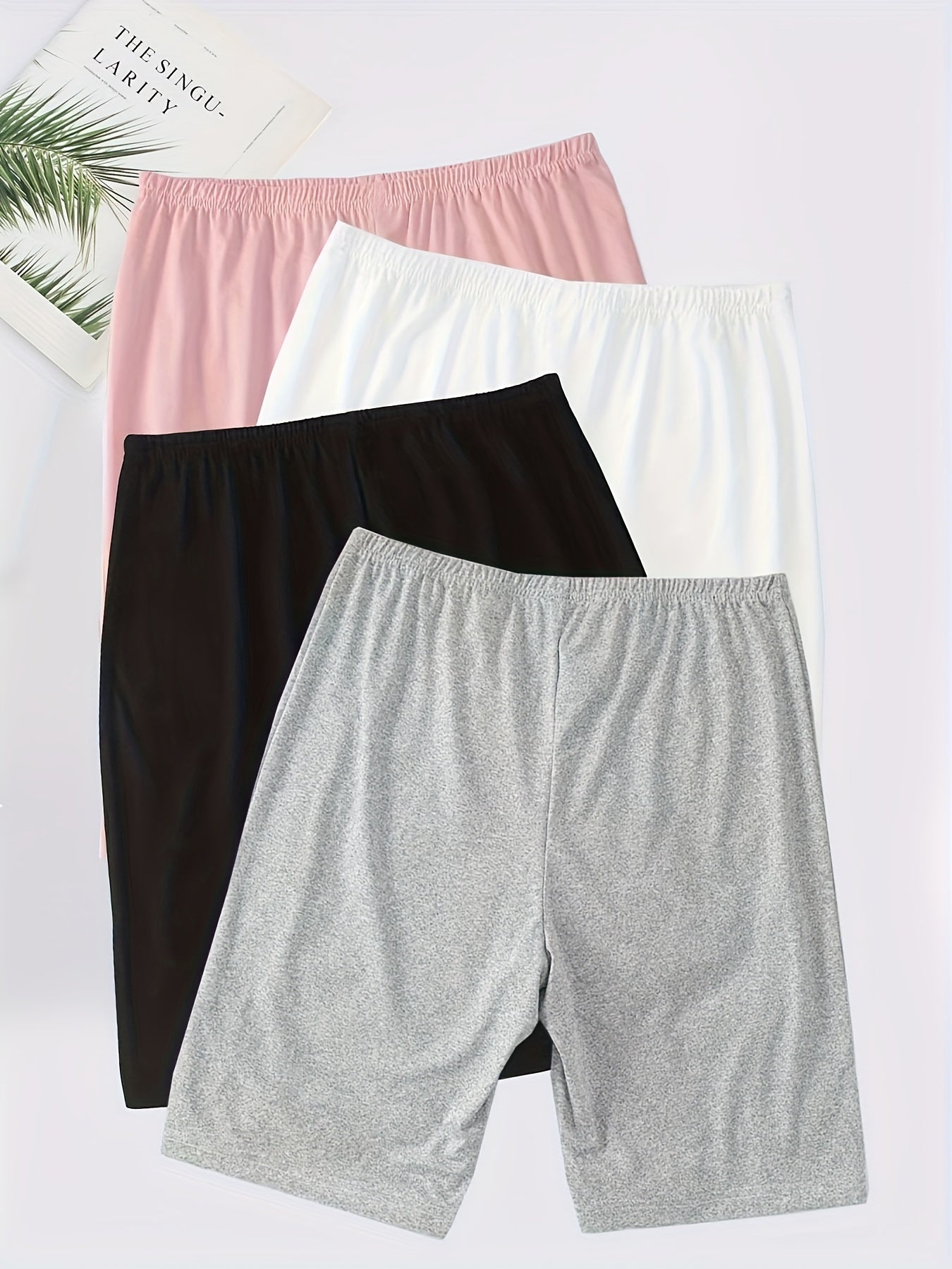 Women Plus Lounge Shorts Soft Elastic Waist Comfortable Home Wear