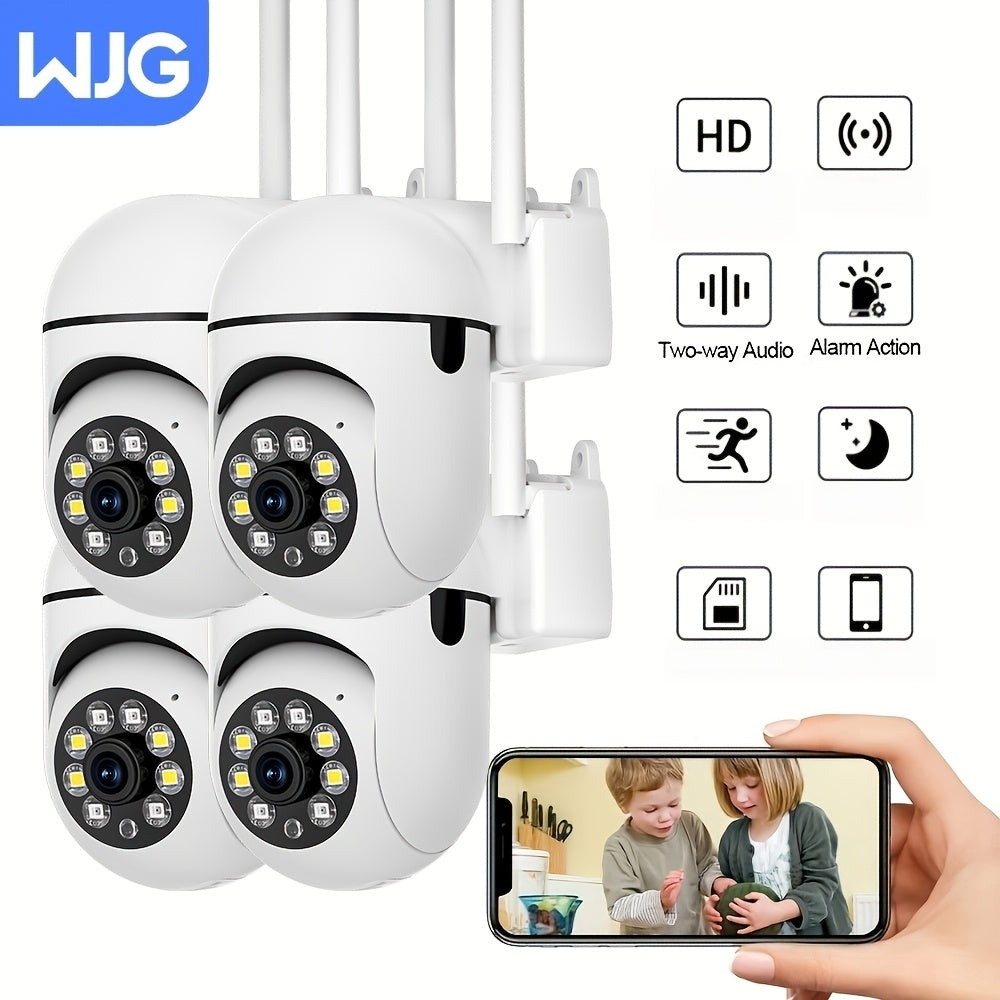 4-Pack Wireless Security Cameras 2MP HD Night Vision Motion Detection Pan-Tilt