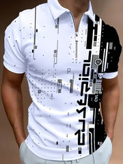 Camisa polo de hombre de manga corta, casual, de poliéster, con cuello de solapa, talla grande