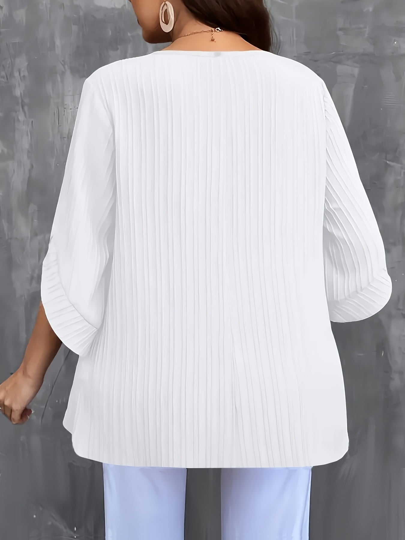 Plus o'lcham ayollar uchun ribbed crew neck T-shirt qisqa sleeve to'liq rang yengil