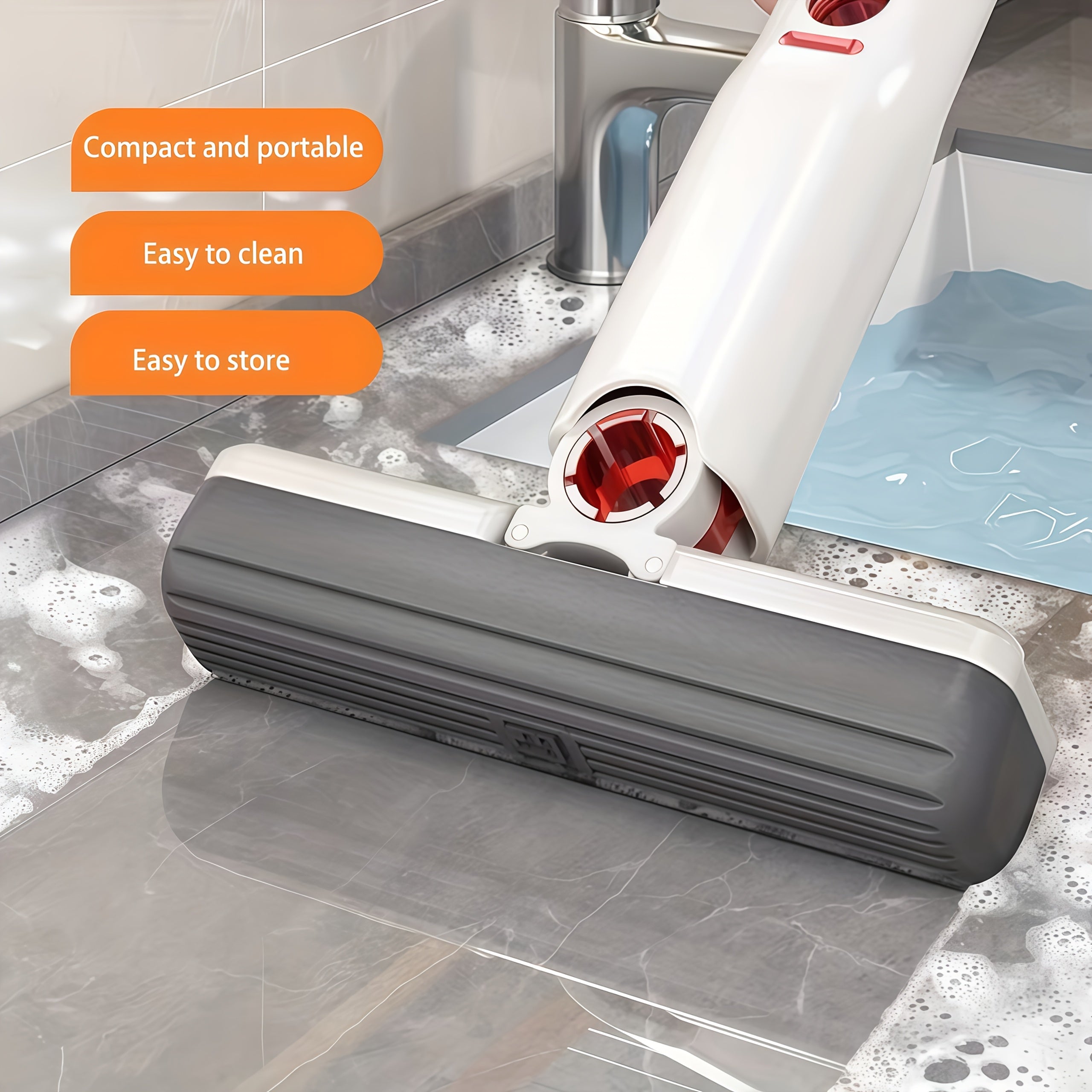 Ko‘p yuzali tozalash to‘plami, gubka mop cho‘p va portativ asbob bilan, hammom, avtomobil oynasi uchun