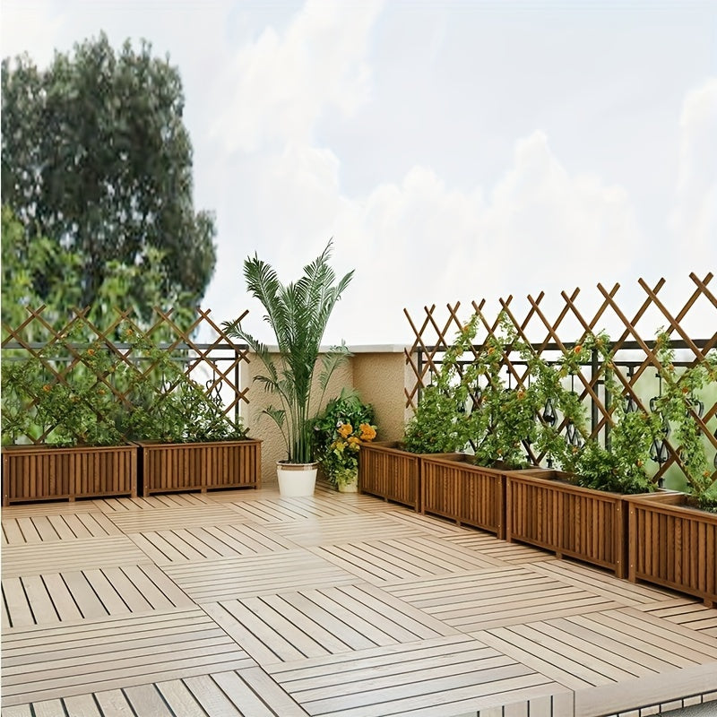 Handcrafted Wooden Garden Pergola with Adjustable Woven Design for Patio and Balcony