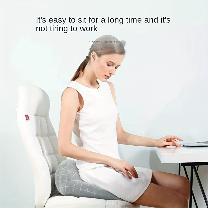 Detachable Washable Seat Cushion with Circular Hollow Pattern for Comfort in Grey Blue Pink