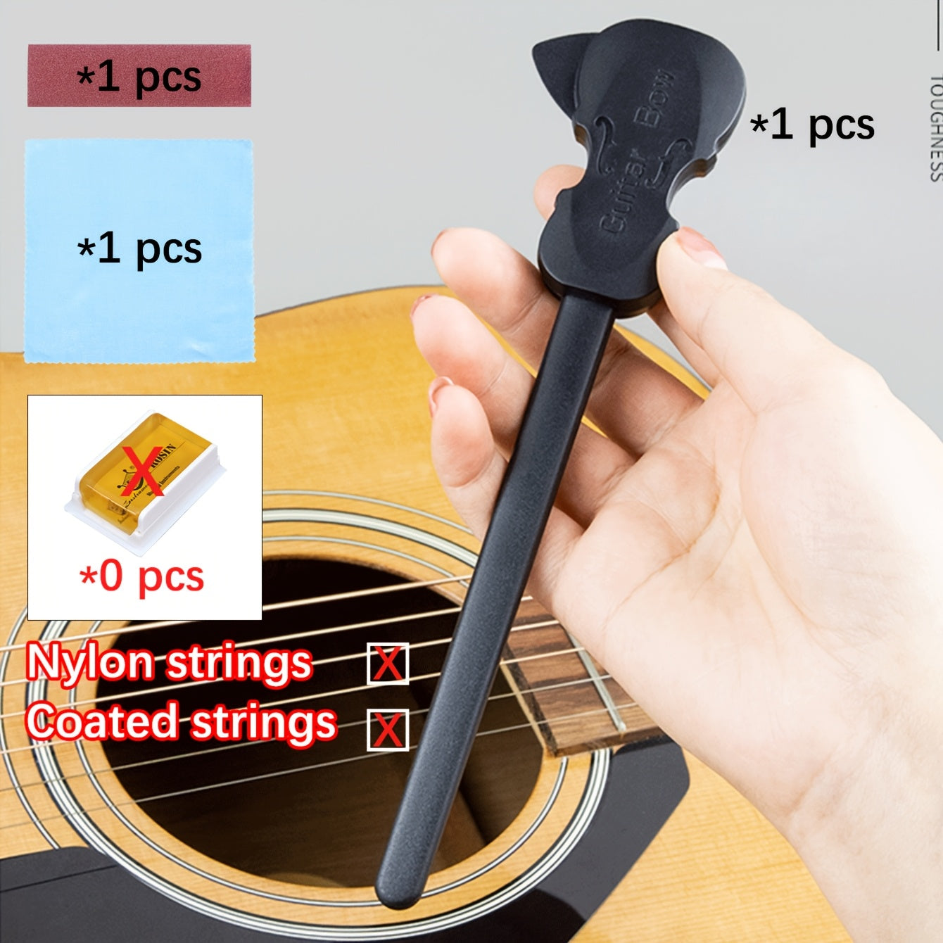 Arco de guitarra de PP negro para instrumentos clásicos y folclóricos Herramienta portátil creativa para puntear
