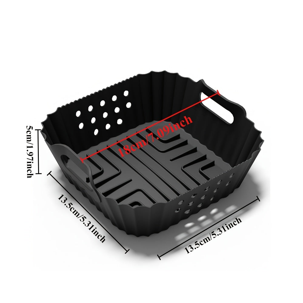 Kvadrat savatlar uchun silikondan tayyorlangan havo fritözining qoplamasi, yopishqoq bo'lmagan, issiqlikka chidamli, idish-tovoq mashinasida tozalash mumkin