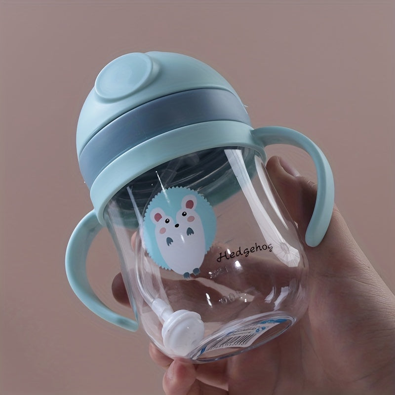 Cute Water Drop Shaped 280ml Drinking Water Bottle with Straw and Drop Resistance