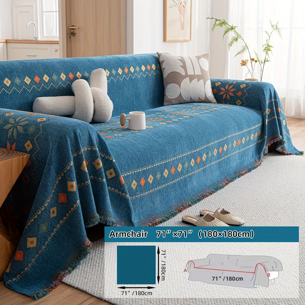 Boho-Style Sofa Cover All Seasons Non-Slip for Living Room Bedroom Office