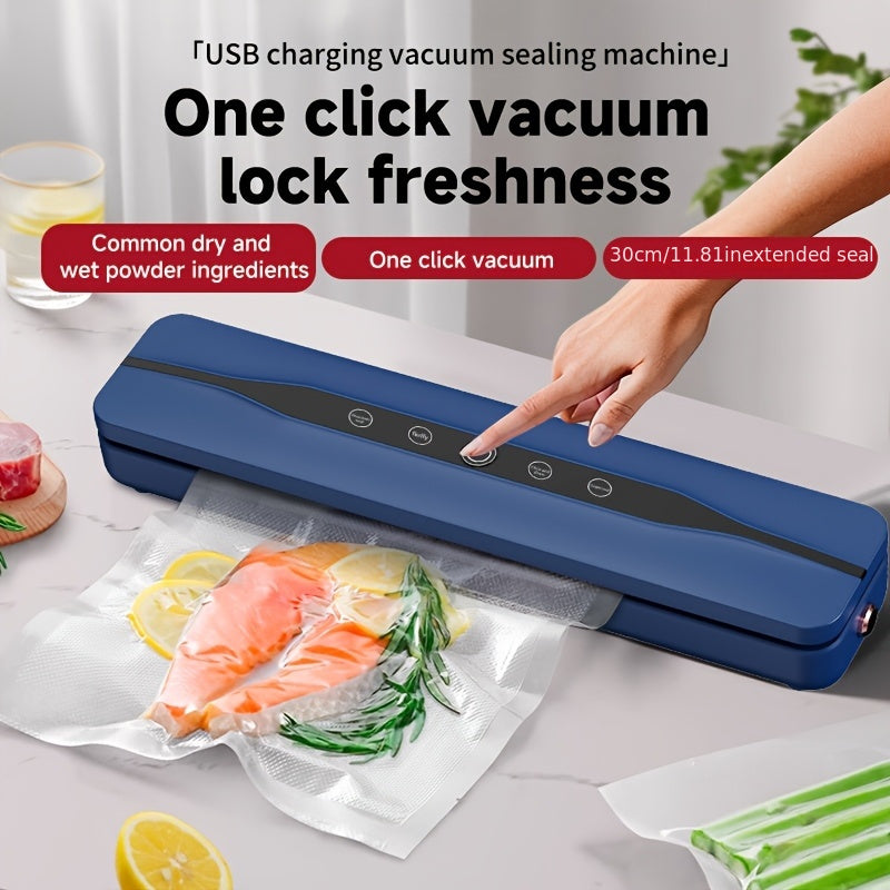 USB rechargeable vacuum sealer 62Kpa suction for food preservation