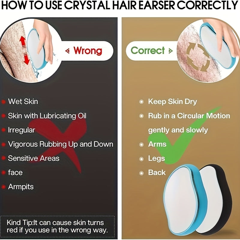 Women Reusable Crystal Hair Remover for Smooth Skin, Painless, Portable, 1/2/3 Pack