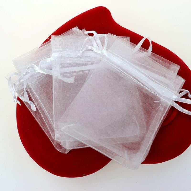 40 High-Quality Sheer Organza Drawstring Bags for Party Favors Jewelry Packaging
