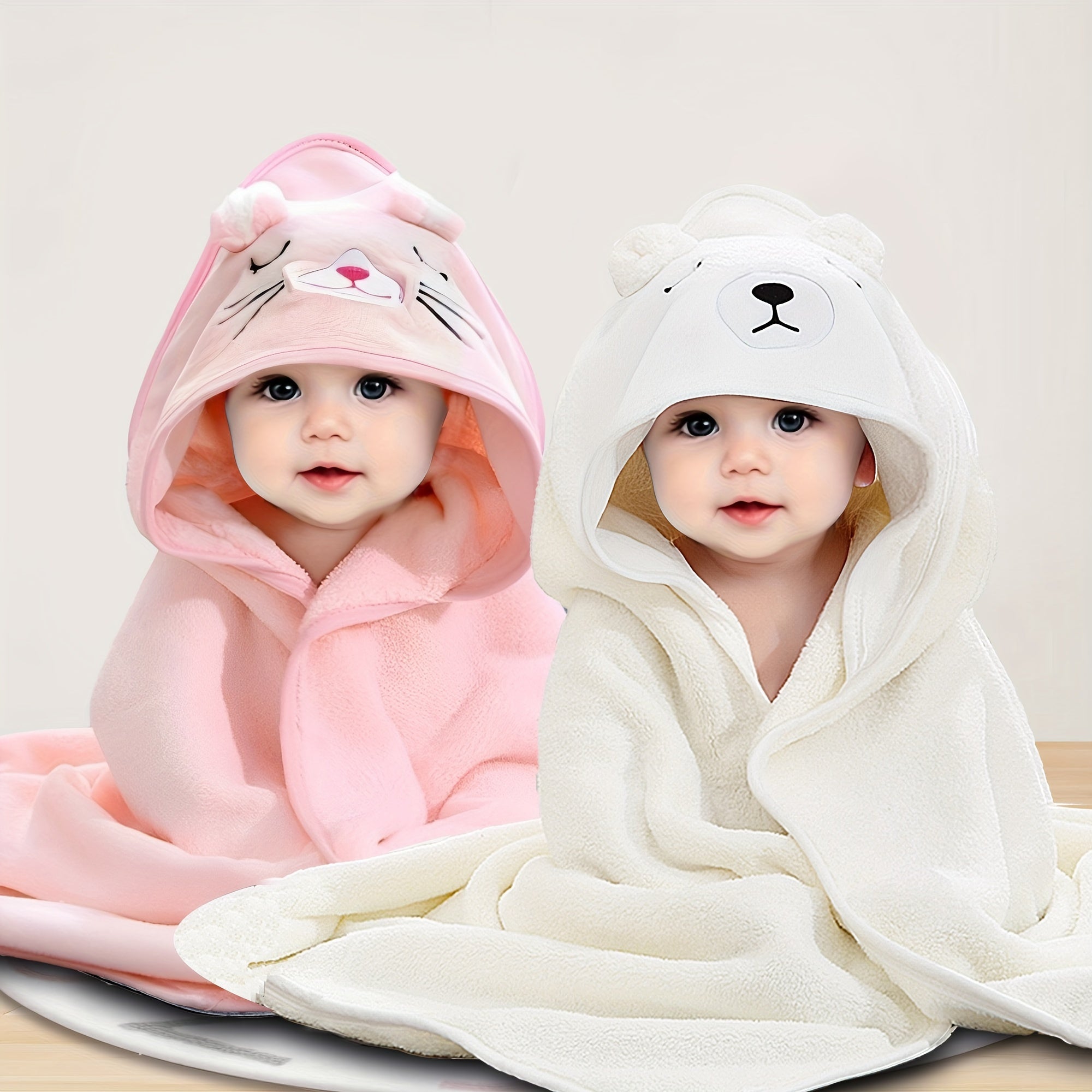 Персонализированный набор полотенец с капюшоном для купания с вышивкой и пеленальным одеялом для детей