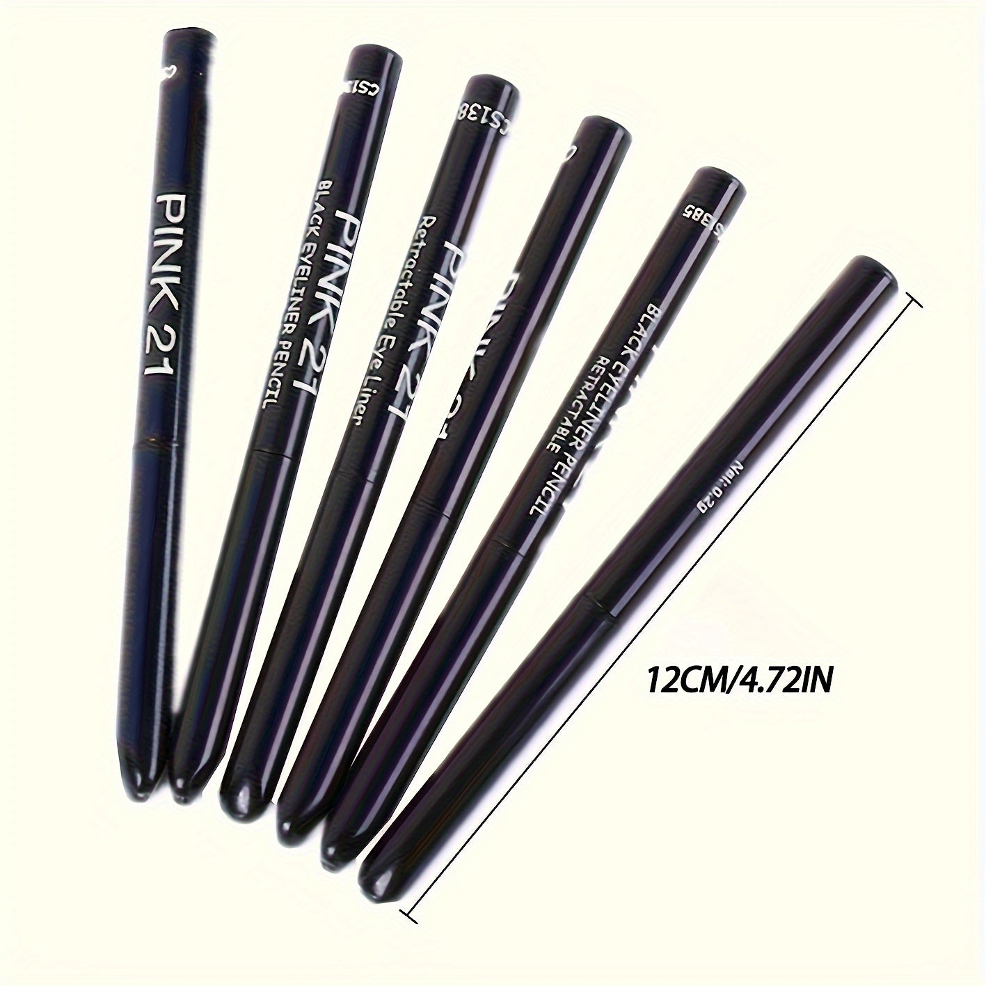 Women Waterproof Black Eyeliner Pencil 5 Pack Long-Lasting Smudge-Proof