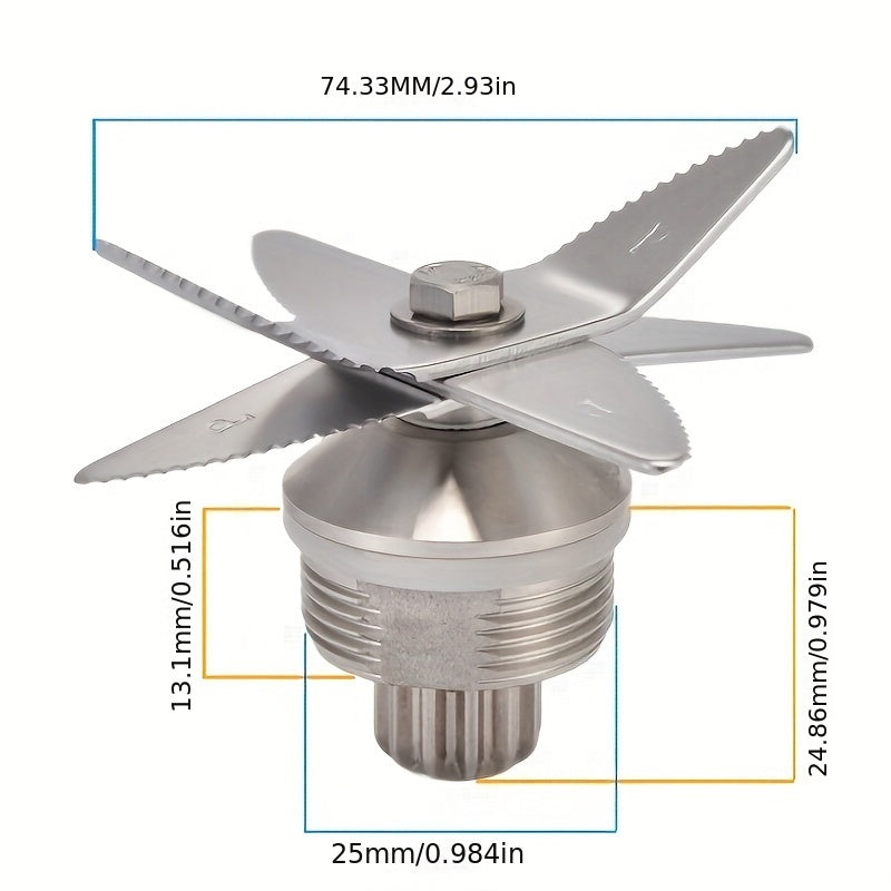 Smoothie va muz maydalash uchun 6 ta zanglamaydigan po'lat va silikondan iborat blender pichog'lari to'plami