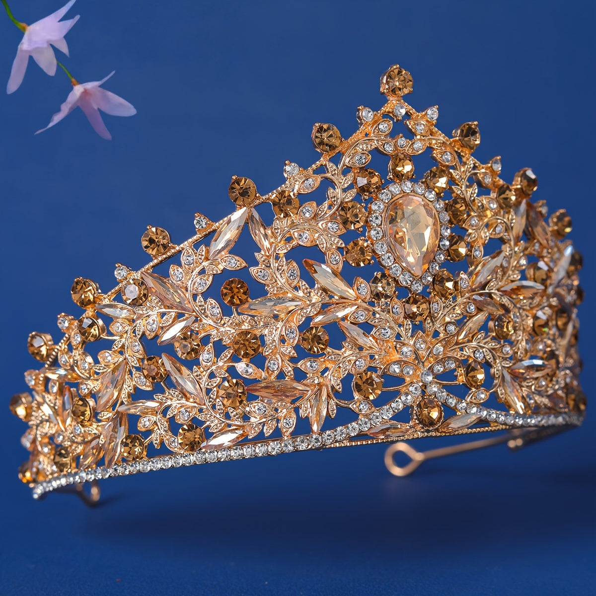 Prinsessa Bridal Tiara To'plami Rhinestone To'y Soch Aksesuarlar Zamonaviy Taxt Maxsus Tadbirlar uchun