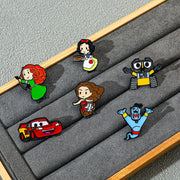 6-Pack Cartoon Enamel Pins Set for Backpacks and Clothing
