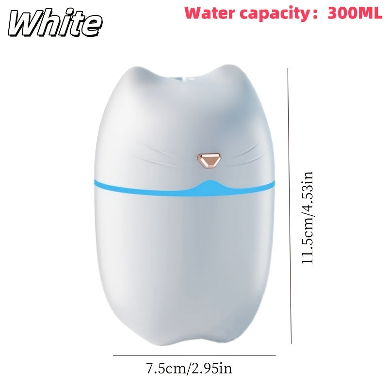 Kichkina rang-barang kechki yorug'lik namlagich 300ML USB shovqinli bo'ron uchun uy ofisi