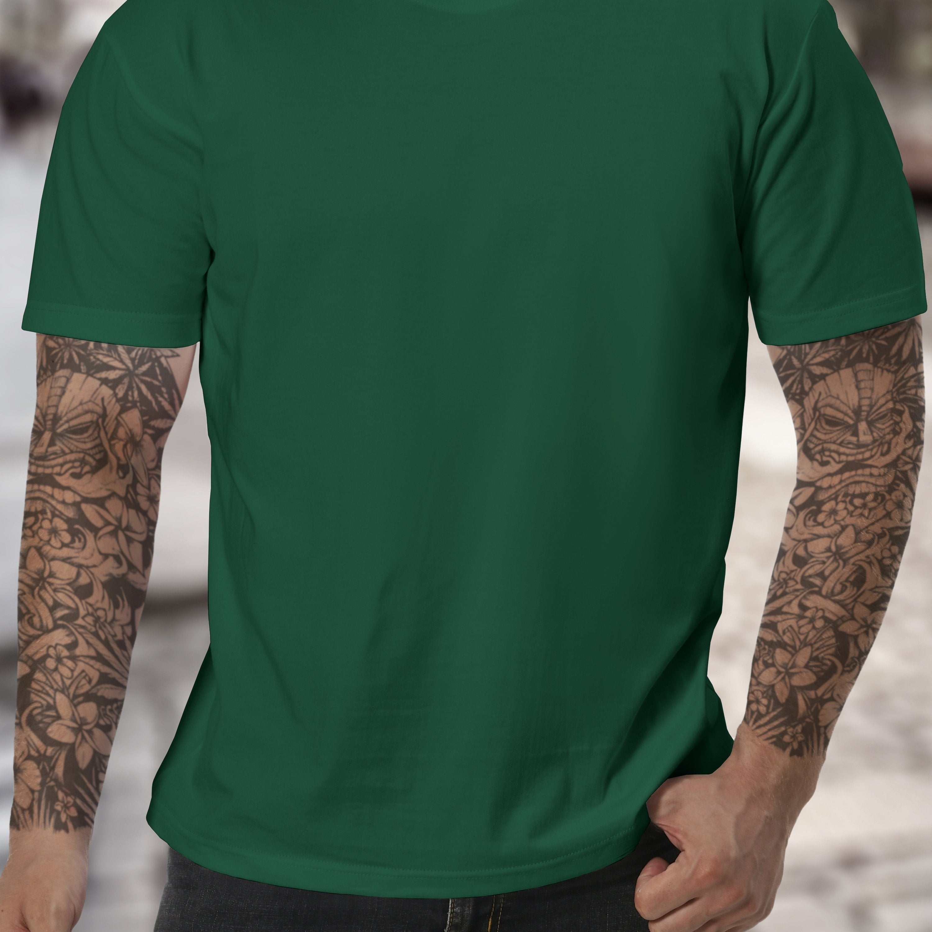Camiseta de manga corta de algodón de color sólido para hombre, comodidad en verano