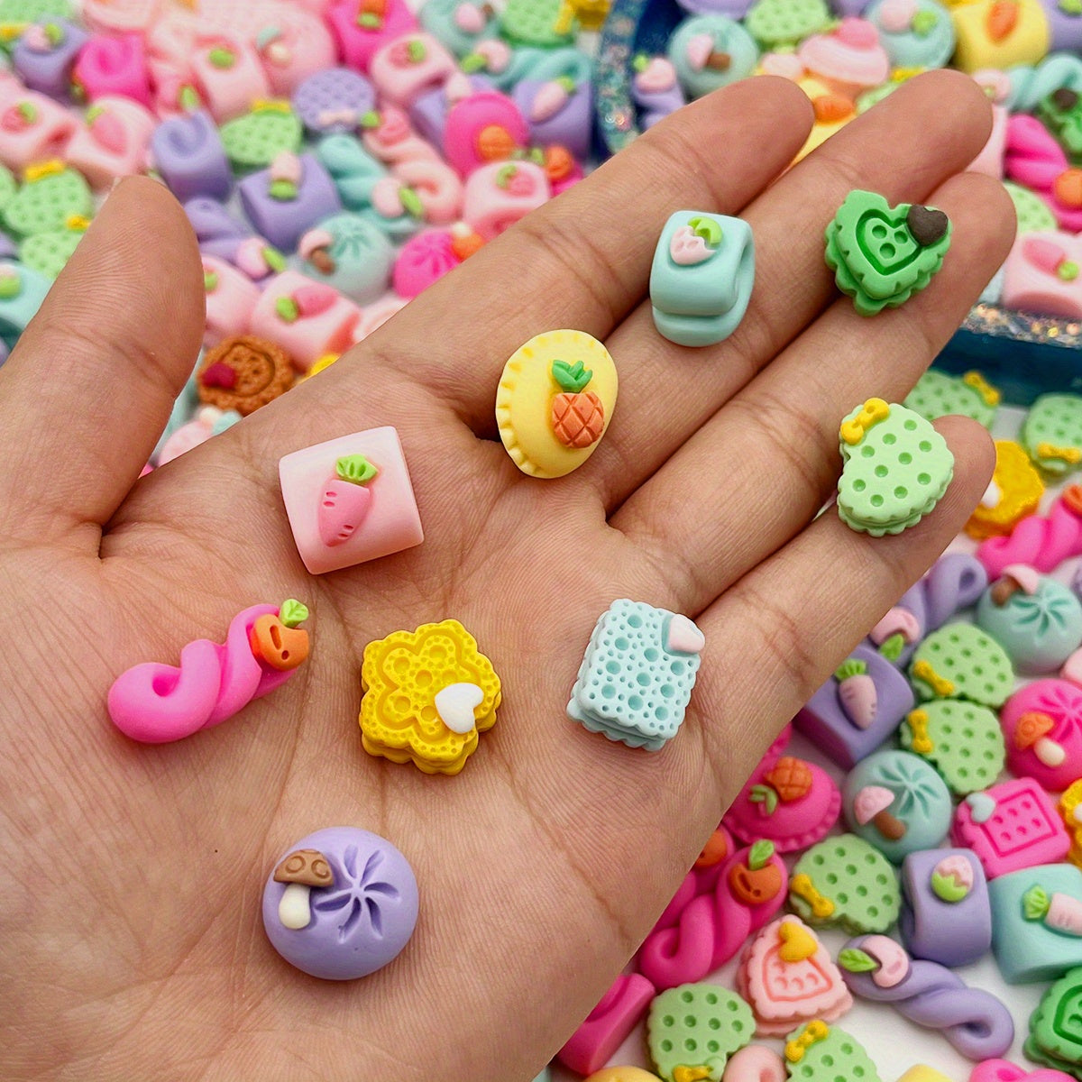 Set of 50 Kawaii Ice Cream Cone Resin Flatback Charms for Crafting Scrapbooking Phone Case Decoration Hair Clip Embellishments